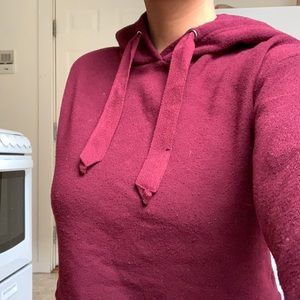 Maroon Cropped Hoodie